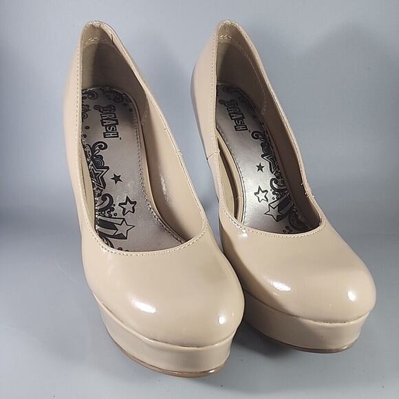 Brash Platform Spiked Stilettos - Tan - Size 7.5 BAD Girl Pumps - Picture 1 of 10